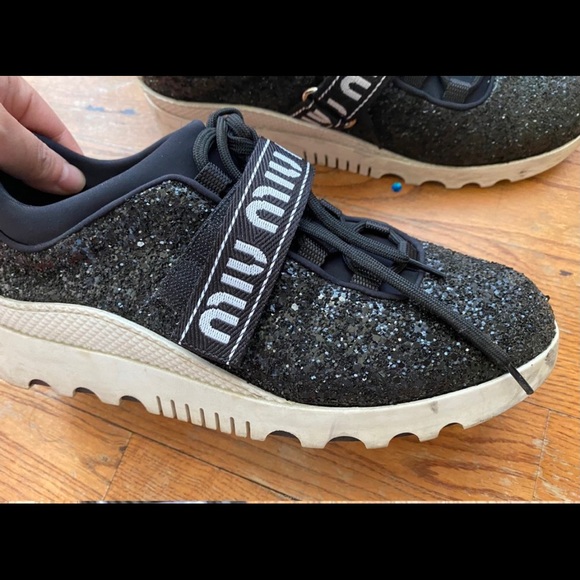 Miu Miu glitter sneaker Black - Picture 2 of 3